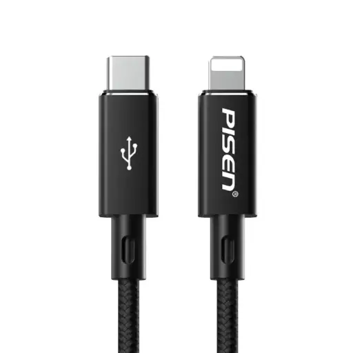 Lightning to USB-C Fast Charge Cable (1M) Black - Apple iPhone/iPad/MacBook